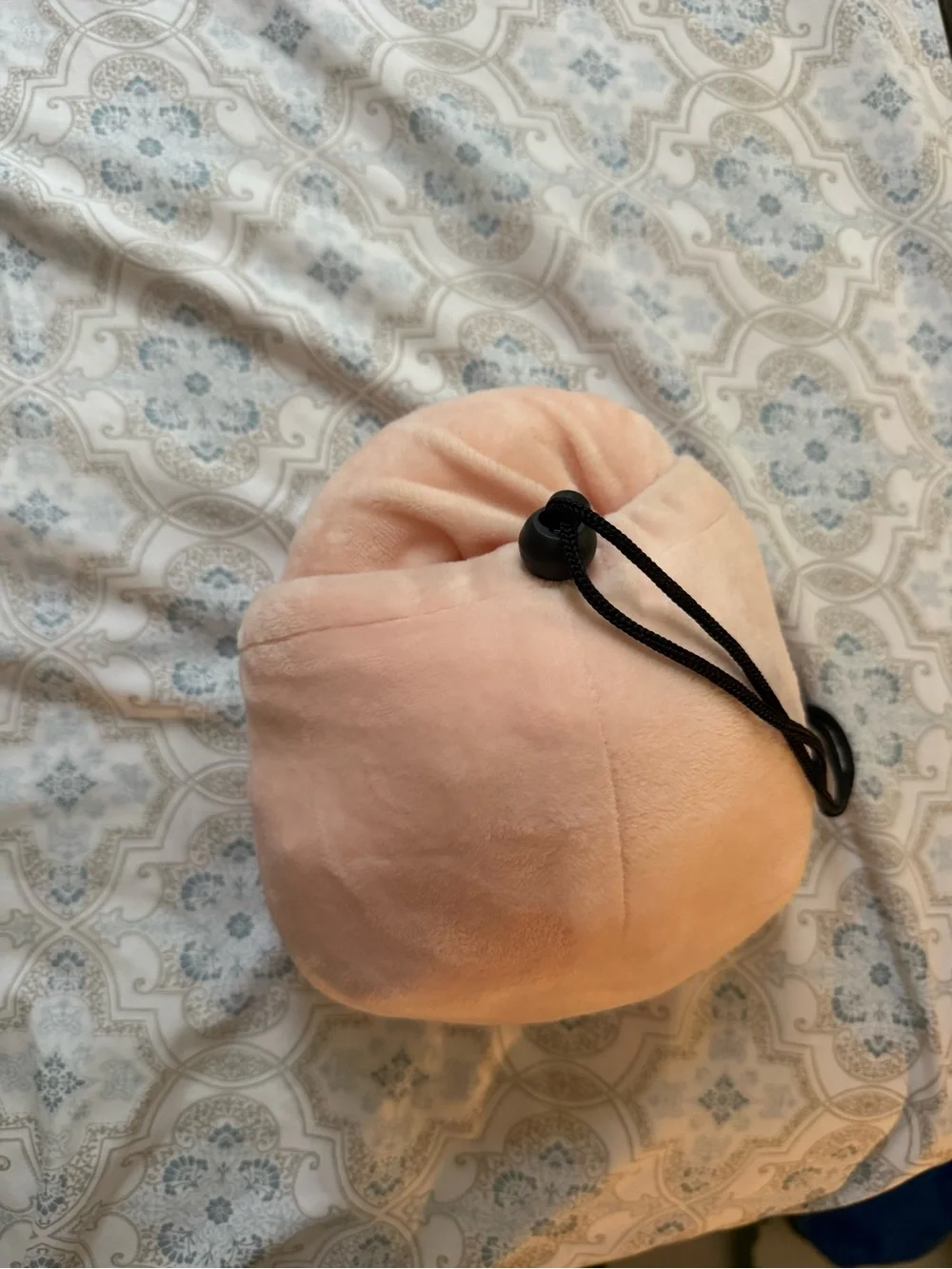 Plush U-Shaped Neck Pillow in Light Peach